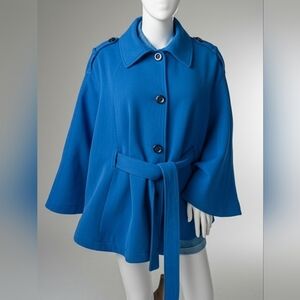 Kenneth Cole Reaction Blue Women's Belted Cape Jacket